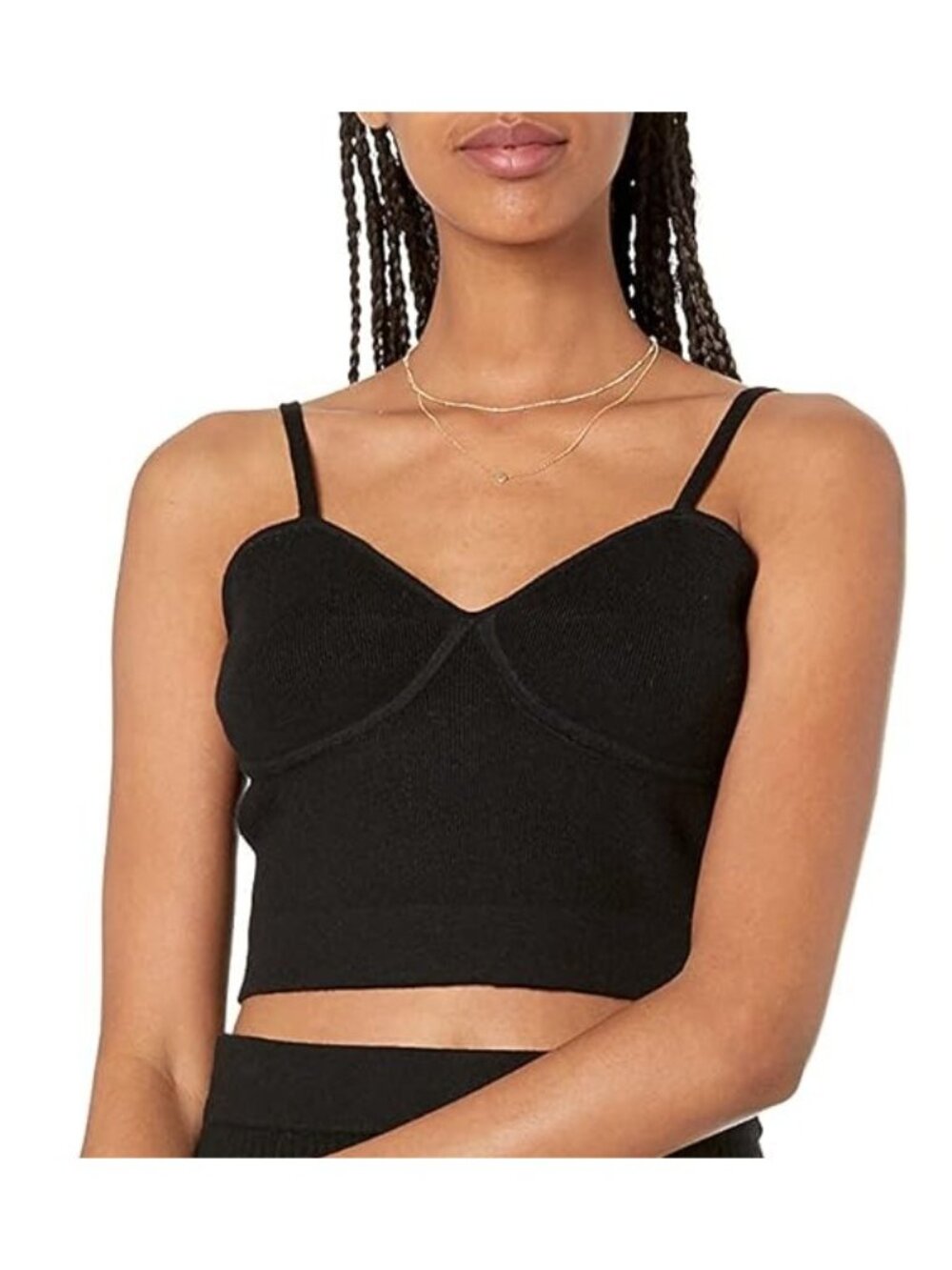 The Drop Catalina Bralette Womens Sz XXL Black Knit Camisole Top Sleeveless NEW